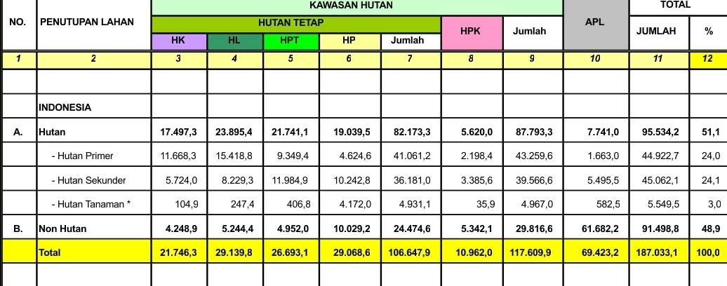 Hutan dan Deforestasi Indonesia Tahun 2024
